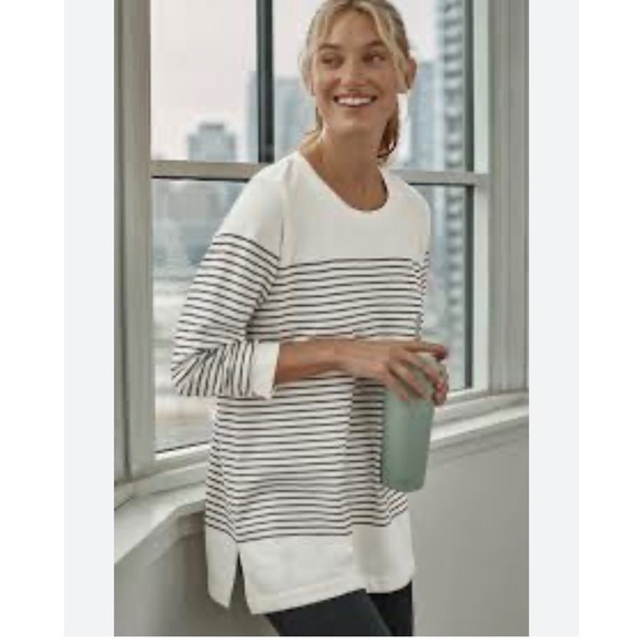 J. Jill Tops - J.Jill Fit French Terry Striped Tunic – White & Black – Size 4X – NWT